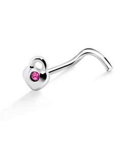 Lock Heart Shaped Curved Nose Stud NSKB-323